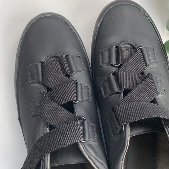 Camper Leather Criss Cross Lace Up Velcro Sneakers - Picture 3 of 10
